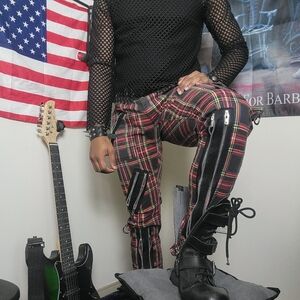 Plaid punk rock alternative style Tripp NYC skinny jeans